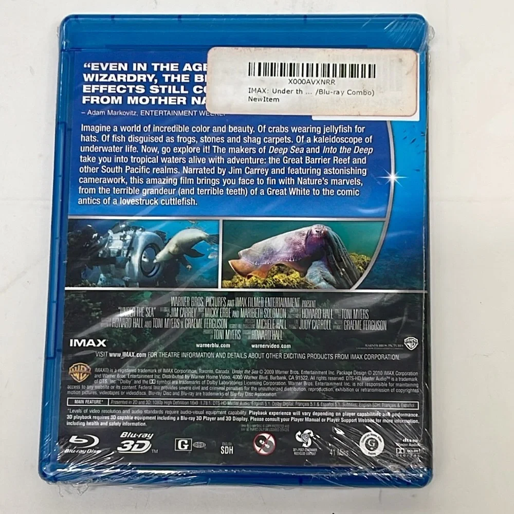 IMAX Under the Sea 3D Jim Carrey narrated NWT A world beyond imagination H. Hall